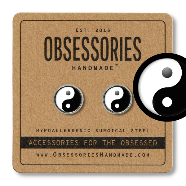 Boucles d'oreilles Yin Yang Puces d'oreilles Yin Yang Boucles d'oreilles montantes Bijoux Yin Yang Cadeau Yin Yang Yin et Yang Yinyang Ying Yang noir blanc grunge des années 90