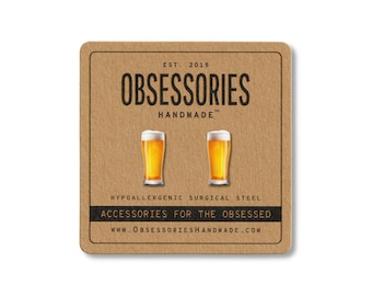 Beer Earrings Alcohol Earrings Drink Earrings Beer Stud Earrings Beer Jewelry Craft Beer Gifts For Her Drinking Gift For Beer Lover Gift