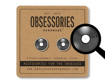 Vinyl Record Earrings Record Stud Earring Post LP Record Jewelry Vintage Record Player Music Retro Record Collector Record Store Record Gift
