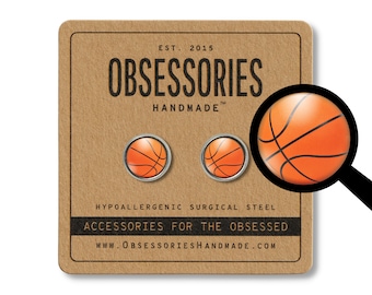 Basketball Earrings Basketball Stud Earrings Basketball Jewelry Basketball Team Basketball Player Sports Earring Sports Stud Basketball Gift