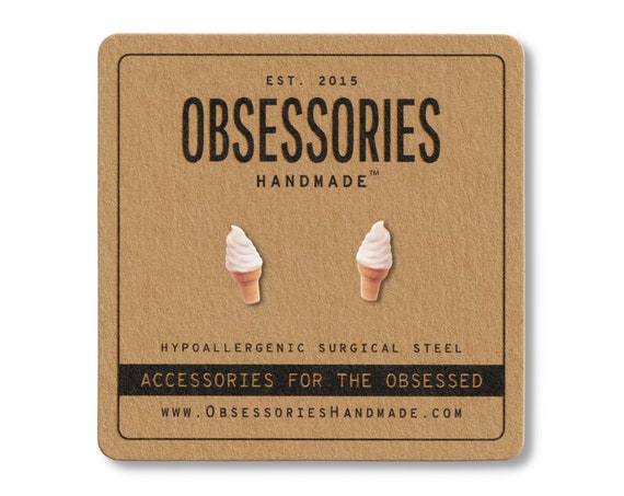 Ice cream earrings studs deals