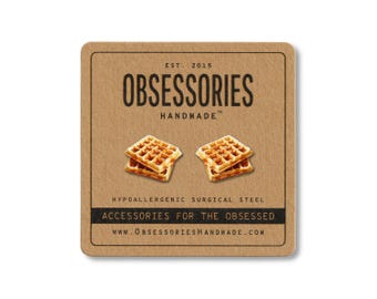 Belgian Waffle Earrings Breakfast Earring Breakfast Food Earring Miniature Food Stud Earring Waffle Gift Breakfast Gift Breakfast Lover Gift