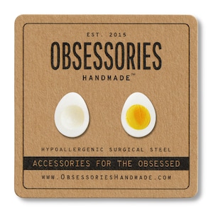 Hard Boiled Egg Earrings Breakfast Earrings Breakfast Food Earrings Egg Stud Earrings Miniature Food Studs Egg Jewelry Egg Gift Egg Lover