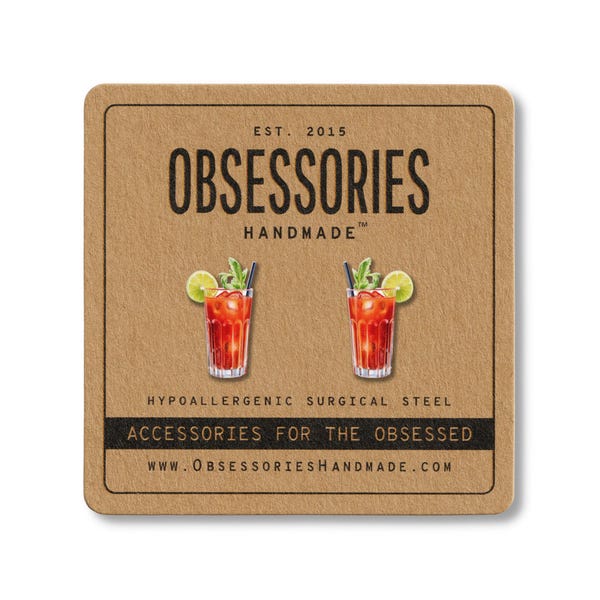 Bloody Mary Earrings Alcohol Earrings Cocktail Earrings Cocktail Drink Earrings Stud Earrings Jewelry Bloody Mary Gift Cocktail Gift For Her