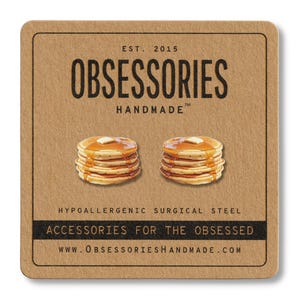 Pfannkuchen Ohrringe Frühstück Ohrringe Frühstück Essen Ohrringe Miniatur Essen Ohrstecker Kurze Stapel Pfannkuchen Schmuck Flapjack Pfannkuchen Geschenk