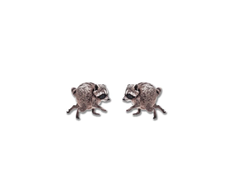 Jimothy Earrings Jimothy Raccoon Earrings Raccoon Stud Earrings Raccoon Jewelry Jimothy Gift For Her Jimothy The Raccoon Gift Meme Gift Idea image 3