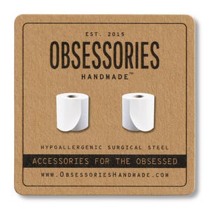 Toilet Paper Earrings Funny Earrings Funny Stud Earrings Funny Jewelry Toilet Paper Gift Toilet Paper Gag Gift Toilet Humor Gift Toilet Gift