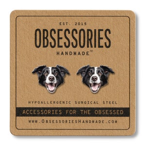 Border Collie Earrings Sheep Dog Stud Earrings Border Collie Gift Border Collie Mom Border Collie Dog Mom Gift For Dog Mom Sheepdog Herding