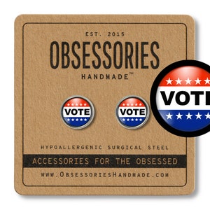 Vote Pin Vote Earrings Stud Earrings 2024 Presidential Election Voting Gift Political Gift Democrat Gift Republican Gift Conservative Gift