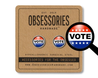 Vote Pin Vote Earrings Vote Stud Earrings 2028 Presidential Election Political Gift Democrat Gift Liberal Gift Republican Gift Conservative