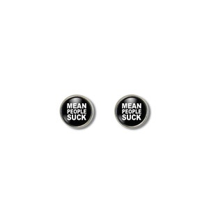 Mean People Suck Grunge Earrings Grunge Stud Earrings Post 90s Grunge Jewelry 90s Earrings 90s Studs 90s Jewelry Grunge Gift Be Nice Be Kind image 3