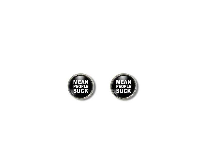 Mean People Suck Grunge Earrings Grunge Stud Earrings Post 90s Grunge Jewelry 90s Earrings 90s Studs 90s Jewelry Grunge Gift Be Nice Be Kind image 3