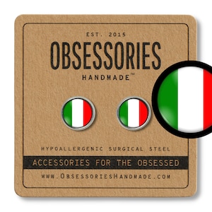 Gioielli con bandiera italiana Regalo con bandiera Orecchini italiani Orecchini con borchie italiani Post Gioielli italiani Regalo italiano Striscia verde bianca e rossa Roma Firenze Europa