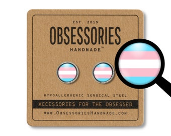 Transgender Pride Flag Transgender Flag Transgender Earrings Stud Earrings Post Transgender Jewelry Transgender Gift Trans Pride LGBT LGBTQ