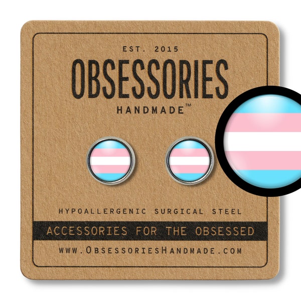 Transgender Pride Flag Transgender Flag Transgender Earrings Stud Earrings Post Transgender Jewelry Transgender Gift Trans Pride LGBT LGBTQ