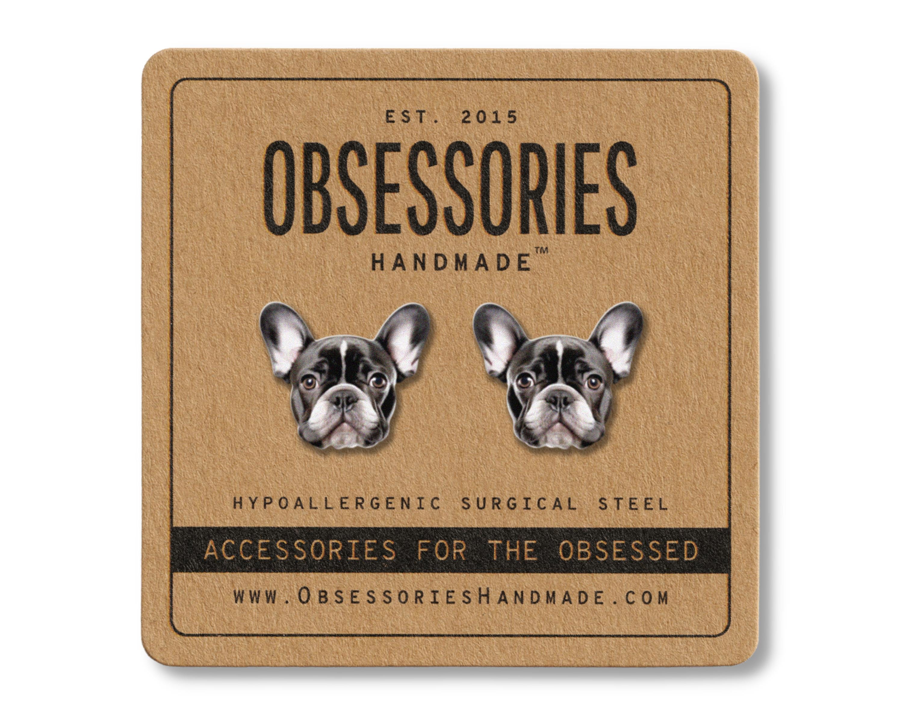 Orecchini A Cerchio Con Bulldog Francese In Argento Sterling 925 - Leggeri E Ipoallergenici, Regalo Per Amanti Dei Cani