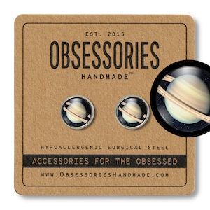 Planet Saturn Earrings Planet Earrings Planet Stud Earrings Saturn Jewelry Planet Jewelry Rings Outer Space Earrings Solar System Astronomy