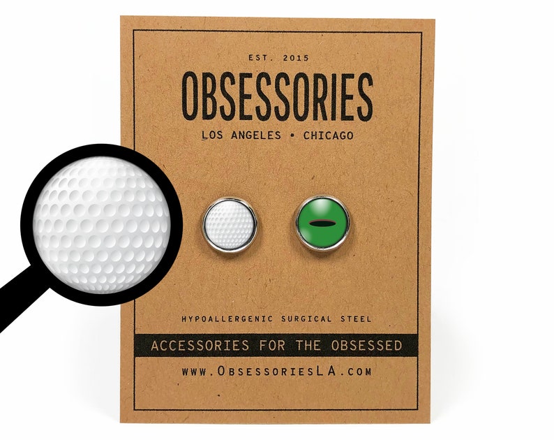 Golf Earrings Golf Ball Earrings Golfball Golf Stud Earrings Etsy