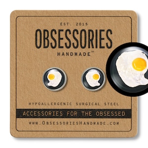Fried Egg Earrings Breakfast Food Earrings Stud Egg Stud Earrings Mini Food Studs Egg Jewelry Miniature Food Jewelry Egg Gift Breakfast Gift