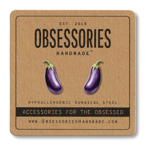 Eggplant Earrings Vegetable Earrings Veggie Earrings Miniature Food Earrings Mini Food Stud Earrings Vegetable Jewelry Eggplant Gift For Her