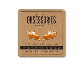 Pumpkin Pie Earrings Fall Earrings Stud Thanksgiving Earrings Fall Stud Earrings Pumpkin Pie Gift Fall Gift For Her Thanksgiving Gift Idea