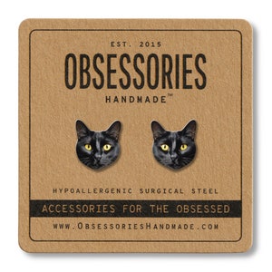 Black Cat Earrings Halloween Earrings Cat Stud Earrings Halloween Studs Cat Jewelry Cat Gifts For Cat Lovers Gift Halloween Gift For Women