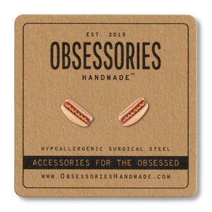 Boucles d'oreilles pour hot-dogs Bijoux pour hot-dogs Accessoires pour hot-dogs Moutarde pour hot-dog Boucles d'oreilles alimentaires miniatures Bijoux de malbouffe Idée cadeau pour hot-dog