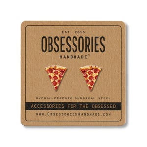 Pepperoni Pizza Earrings Miniature Food Earrings Pizza Stud Earrings Mini Food Studs Pizza Jewelry Pizza Gift Pizza Lover Gift For Her Women