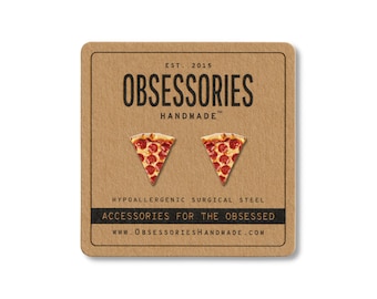 Pepperoni Pizza Earrings Miniature Food Earrings Pizza Stud Earrings Mini Food Studs Pizza Jewelry Pizza Gift Pizza Lover Gift For Her Women