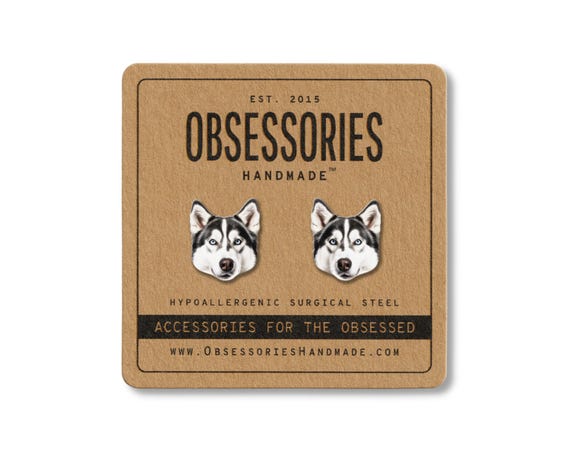 Siberian Husky Earrings Husky Dog Earrings Dog Stud Earrings Husky Jewelry Husky Gift Husky Mom Gift Husky Lover Gift For Dog Mom Gift Idea