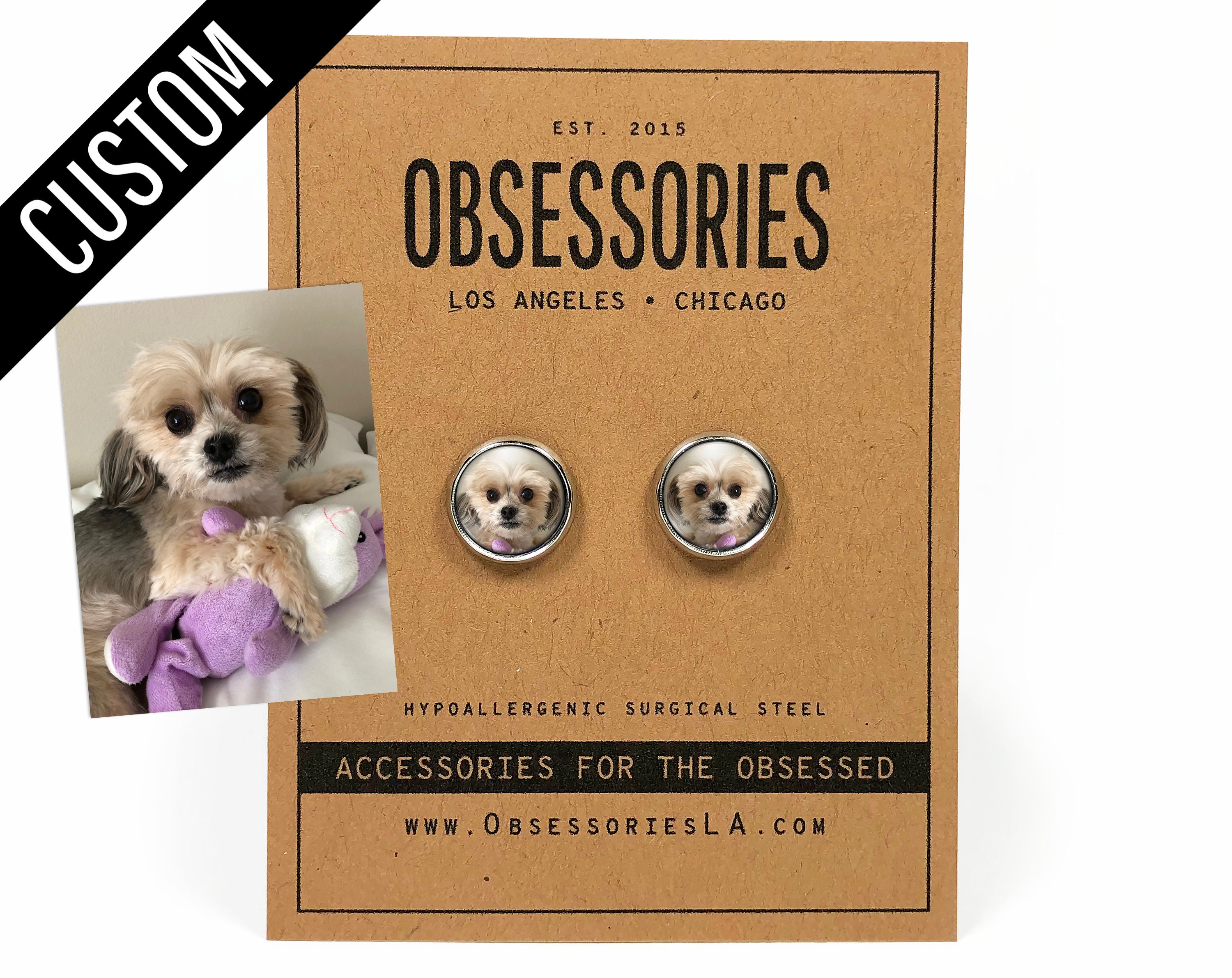 Custom Dog Earrings Custom Earrings Dog Stud Earrings Post Etsy