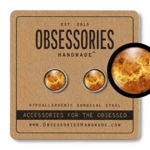 Planet Venus Earrings Planet Stud Earrings Venus Jewelry Planet Jewelry Outer Space Earrings Solar System Earrings Astronomy Earrings Gift