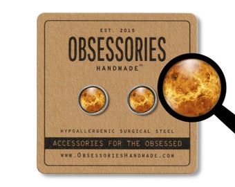 Planet Venus Earrings Planet Stud Earrings Venus Jewelry Planet Jewelry Outer Space Earrings Solar System Earrings Astronomy Earrings Gift