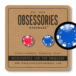 Poker-Chip Poker Ohrringe Ohrstecker Ohrringe Poker Schmuck Poker Geschenke Poker Spieler Geschenkidee Glücksspiel Geschenke Kasino Geschenke Las Vegas Geschenke für sie