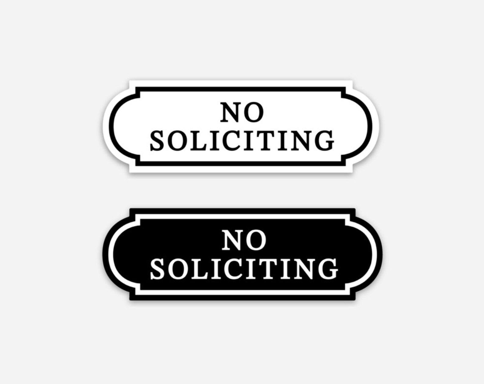 Black &amp; White No Soliciting Sign Sticker Small No Soliciting - Etsy