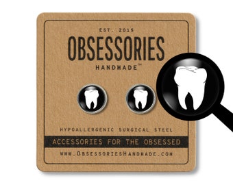 Tooth Earrings Tooth Stud Earrings Tooth Jewelry Tooth Gift Molar Dentist Jewelry Dentist Gift Dental Hygienist Gift Dental Assistant Gift