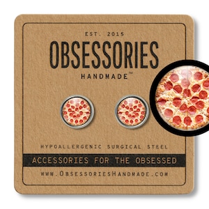 Pepperoni Pizza Earrings Stud Food Earrings Studs Pizza Stud Earrings Food Studs Pizza Jewelry Food Jewelry Whole Pizza Slice Of Pizza Gifts