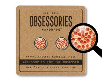Pepperoni Pizza Earrings Stud Food Earrings Studs Pizza Stud Earrings Food Studs Pizza Jewelry Food Jewelry Whole Pizza Slice Of Pizza Gifts