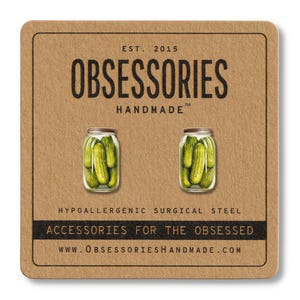 Dill Pickle Jar Earrings Jar Of Pickle Earrings Kosher Pickle Stud Earrings Pickle Jewelry Dill Pickle Gift For Her Pickle Lover Gift Idea