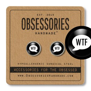 WTF Speech Bubble Jewelry What The F*ck F Word Grunge Earrings Grunge Stud Earrings Grunge Jewelry Profanity Swear Word Cuss Word Curse Word