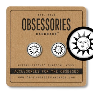 Celestial Sun & Moon Earrings Moon Stud Earrings Sun Earrings Sun Studs Sun Jewelry Celestial Earrings Celestial Stud Celestial Jewelry Gift