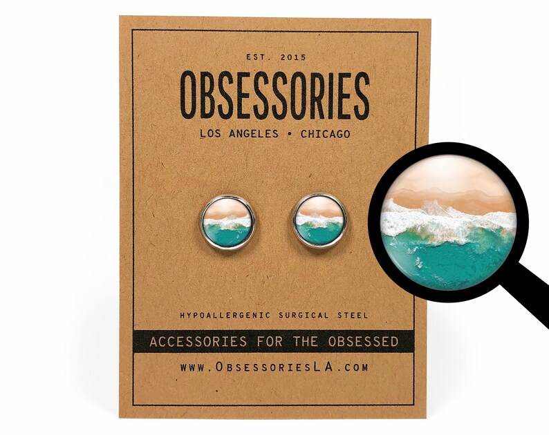 Beach Earrings Beach Stud Earrings Post Beach Jewelry Beach Etsy