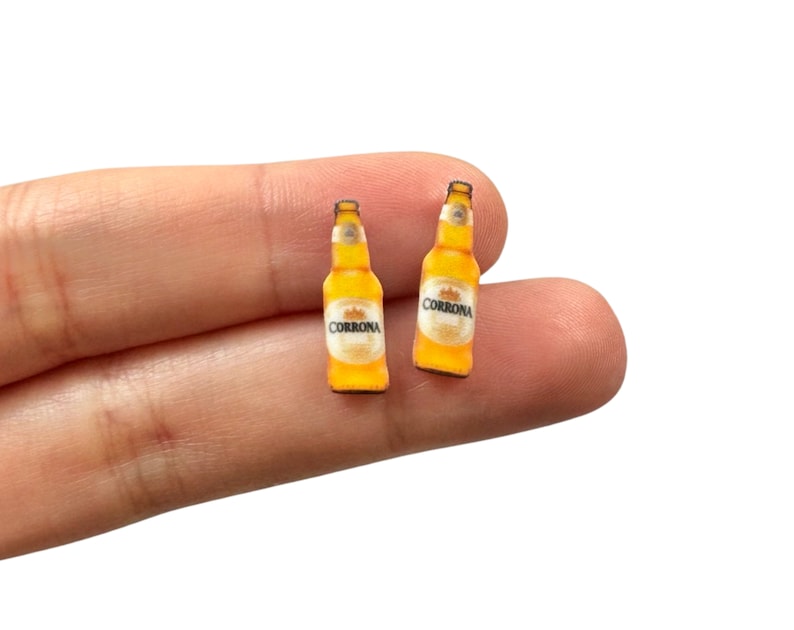 Beer Bottle Earrings Beer Earrings Beer Stud Earrings Beer Jewelry Beer Gift For Her Girl Gift For Beer Drinker Gift For Beer Lover Gift imagem 3