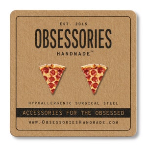 Pepperoni Pizza Earrings Miniature Food Earrings Pizza Stud Earrings Mini Food Studs Pizza Jewelry Pizza Gift Pizza Lover Gift For Her Women