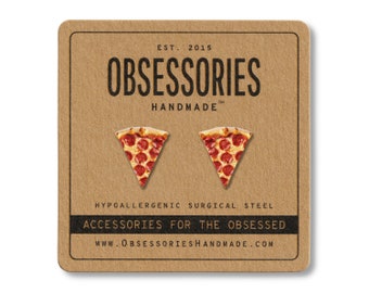 Pepperoni Pizza Earrings Miniature Food Earrings Pizza Stud Earrings Mini Food Studs Pizza Jewelry Pizza Gift Pizza Lover Gift For Her Women