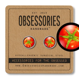 Red Tomato Earrings Vegetable Earrings Food Earrings Stud Food Stud Earrings Tomato Jewelry Vegetable Jewelry Tomato Gift Vegetable Gift