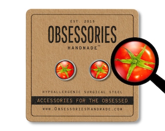 Red Tomato Earrings Vegetable Earrings Food Earrings Stud Food Stud Earrings Tomato Jewelry Vegetable Jewelry Tomato Gift Vegetable Gift