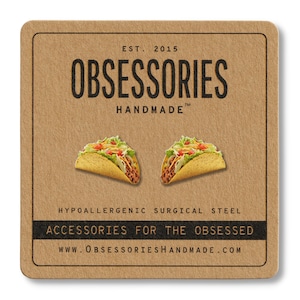 Taco Earrings Mexican Food Earrings Taco Stud Earrings Miniature Food Studs Taco Jewelry Taco Gifts For Her Taco Lover Gift Taco Tuesday