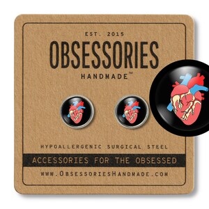 Anatomical Heart Earrings Human Heart Stud Earrings Anatomy Earrings Cardiac Nurse Earrings Nurse Gift Cardiologist Gift Heart Doctor Gift