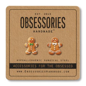 Gingerbread Man Earrings Gingerbread Cookie Earrings Gingerbread Earrings Christmas Earrings Christmas Stud Earrings Christmas Gift For Her